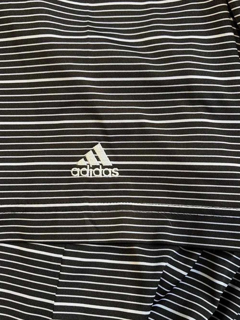 Men's Black and White Striped Polo Golf Shirt